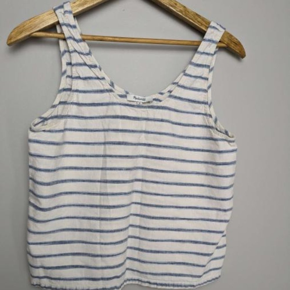 Madewell Striped Linen Blend Cropped Tank
